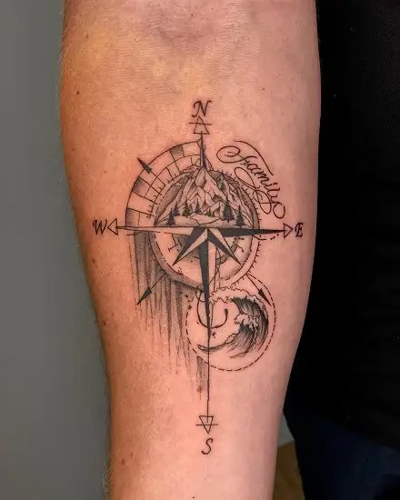 Natural Compass Forearm Tattoo 006