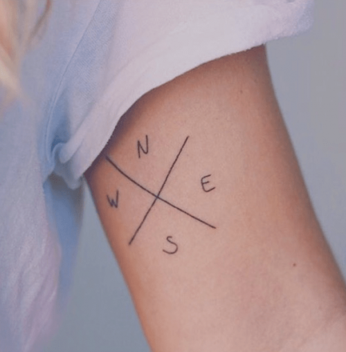Simple Compass Tattoo Designs 09