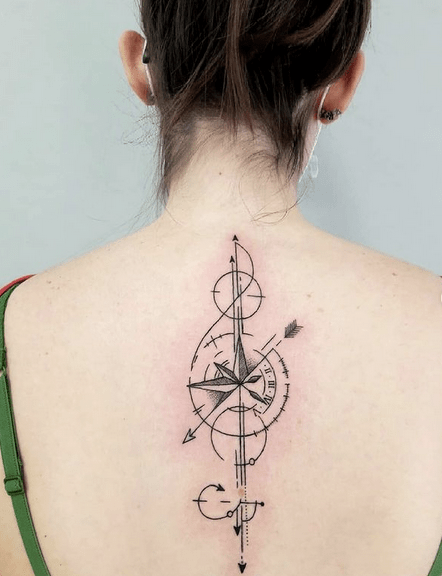 Simple Compass Tattoo Designs 08