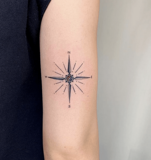 Simple Compass Tattoo Designs 05