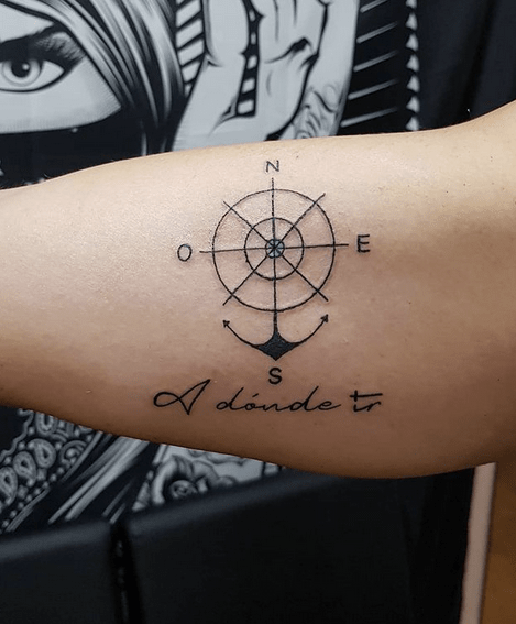 Simple Compass Tattoo Designs 03