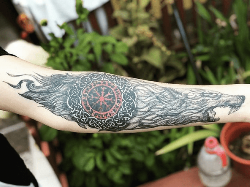 Viking Compass Tattoo For Men 08