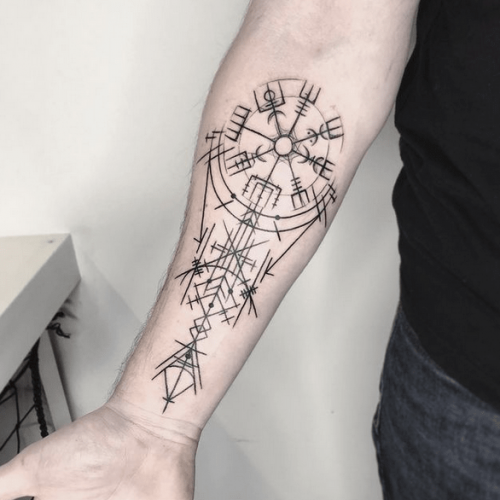 Viking Compass Tattoo For Men 07