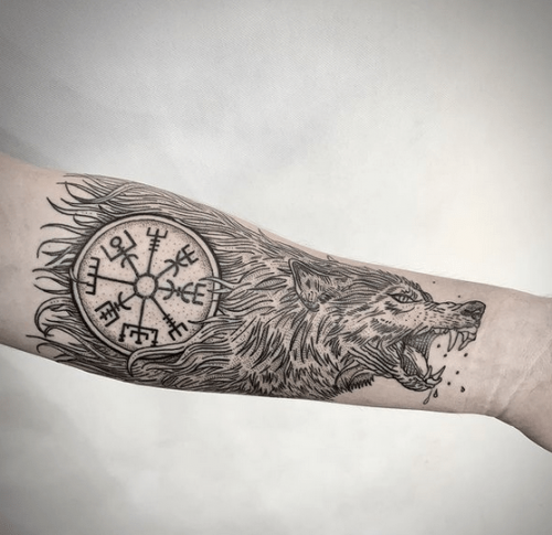 Viking Compass Tattoo For Men 03