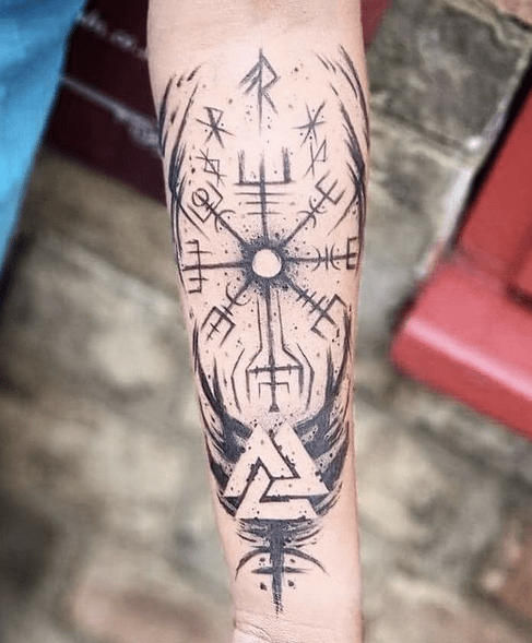 Viking Compass Tattoo For Men 02