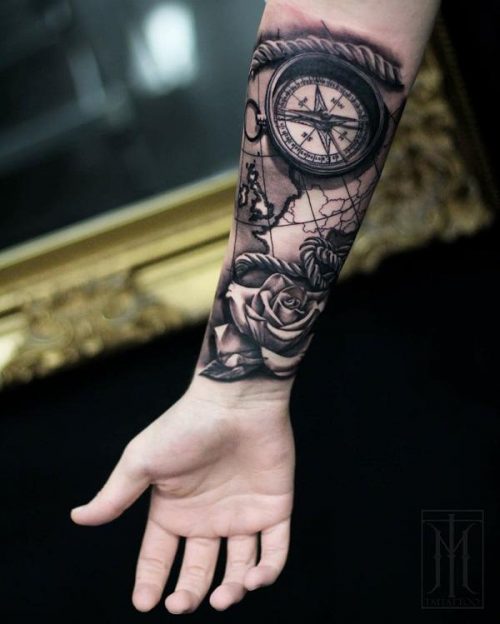 Black And Grey Forearm Tattoo 118