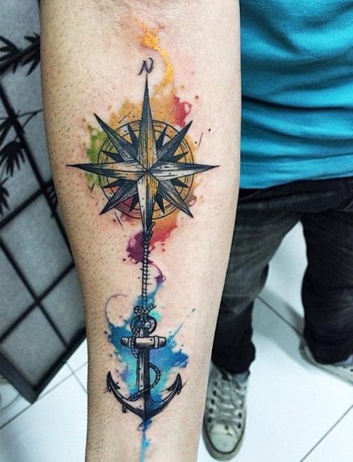 Compss And Anchor Tattoo 94