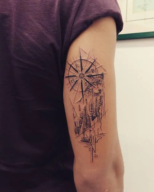Compass Tattoo Behind The Arm 75