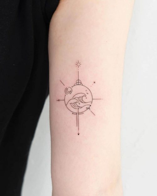 100+ Best Compass Tattoo Ideas 60