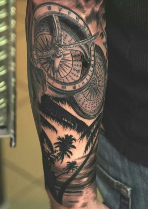100+ Best Compass Tattoo Ideas For Guys 31