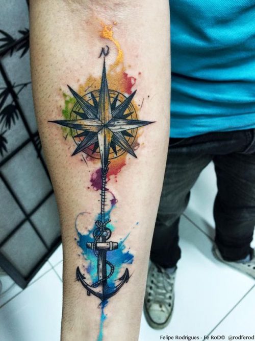 100+ Best Compass Tattoo Ideas For Guys 34