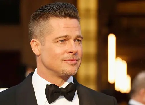 Brad Pitt's Pompadour Fade Style
