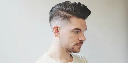 Side Parting Pompadour Haircut