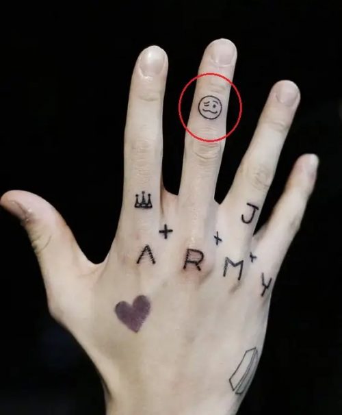 Jungkook Emoji Hand Tattoo