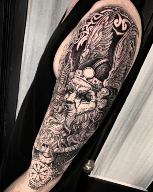 Odin Tattoo On Shoulder