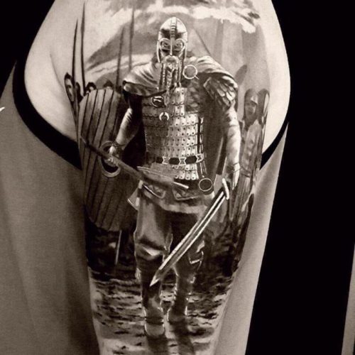 War Armed Viking Tattoo