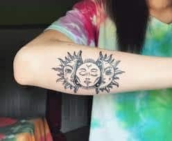 Sun And Moon Tattoo 14