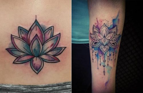 Colorful Lotus Tattoo